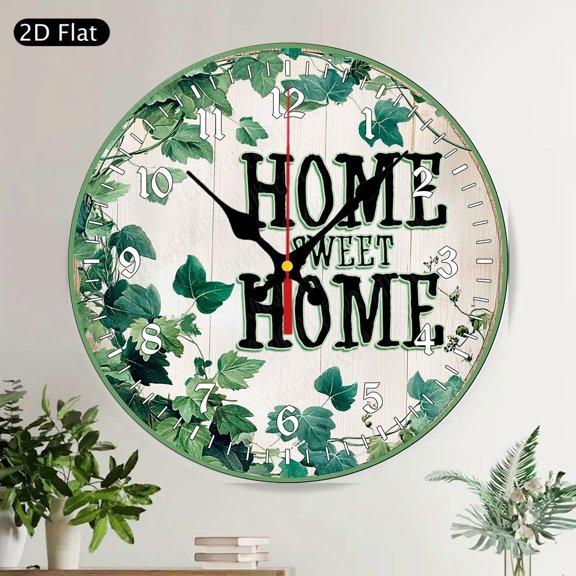 Fleur de Lis Rustic Farmhouse Round Wall Clock - Distressed Blue Wood Design, Silent Non-Ticking Vintage Wall Decor