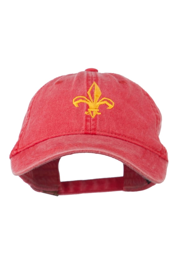 Fleur de lis Embroidered Cap - Red OSFM
