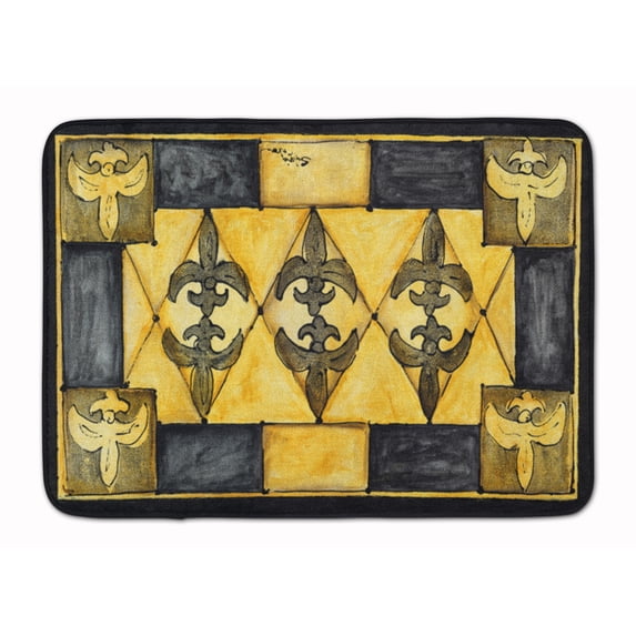 Fleur de lis Machine Washable Memory Foam Mat