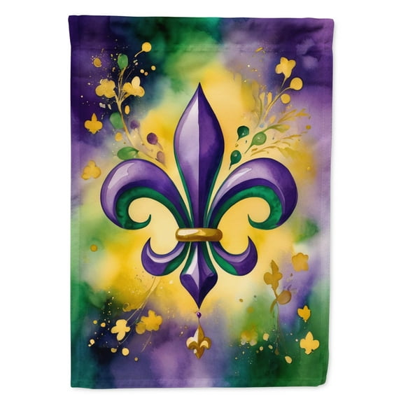 Fleur de lis Mardi Gras Garden Flag 11.25 in x 15.5 in