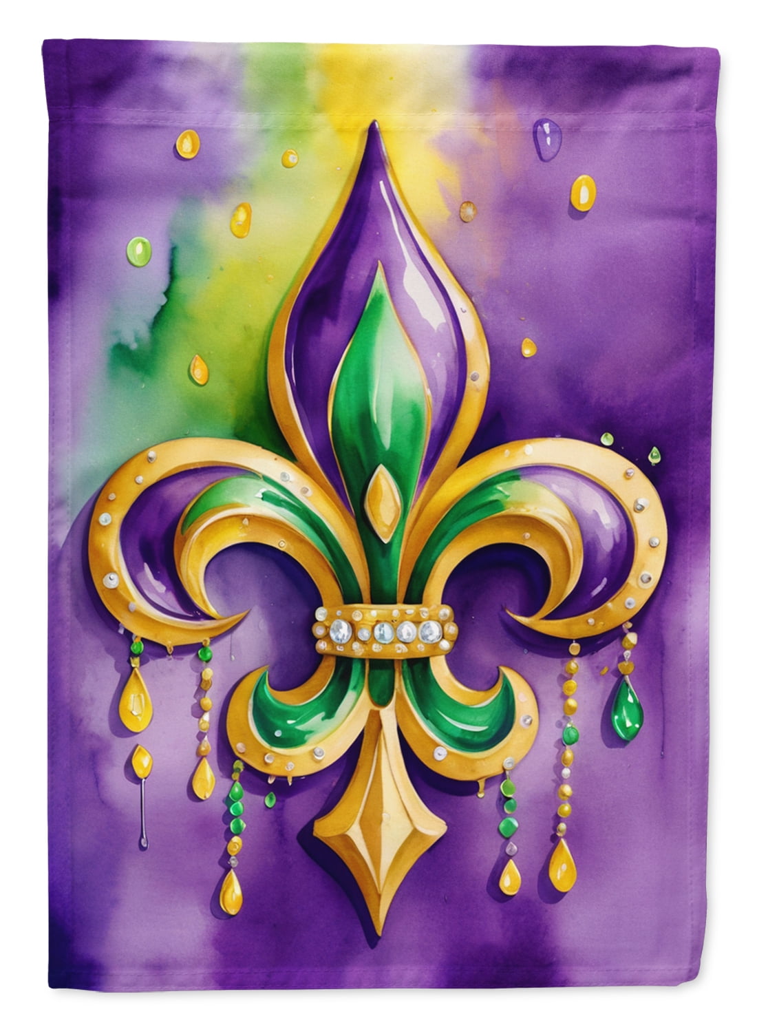 Fleur de lis Mardi Gras Garden Flag 11.25 in x 15.5 in