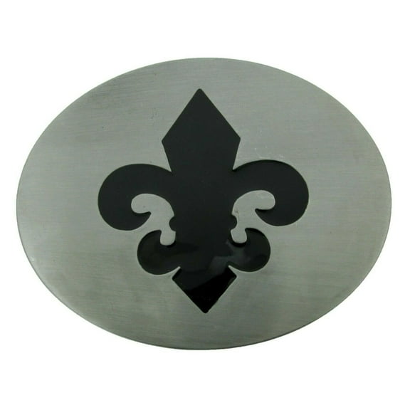 Fleur de lis belt buckle Saint Sign French Flower Men Black Embossed Big Style