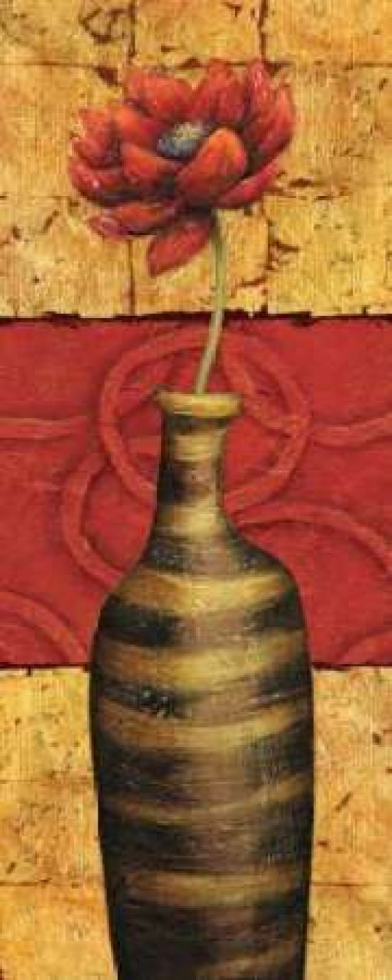 Fleur sur Tuiles II Canvas Art - Delphine Corbin (10 x 20)