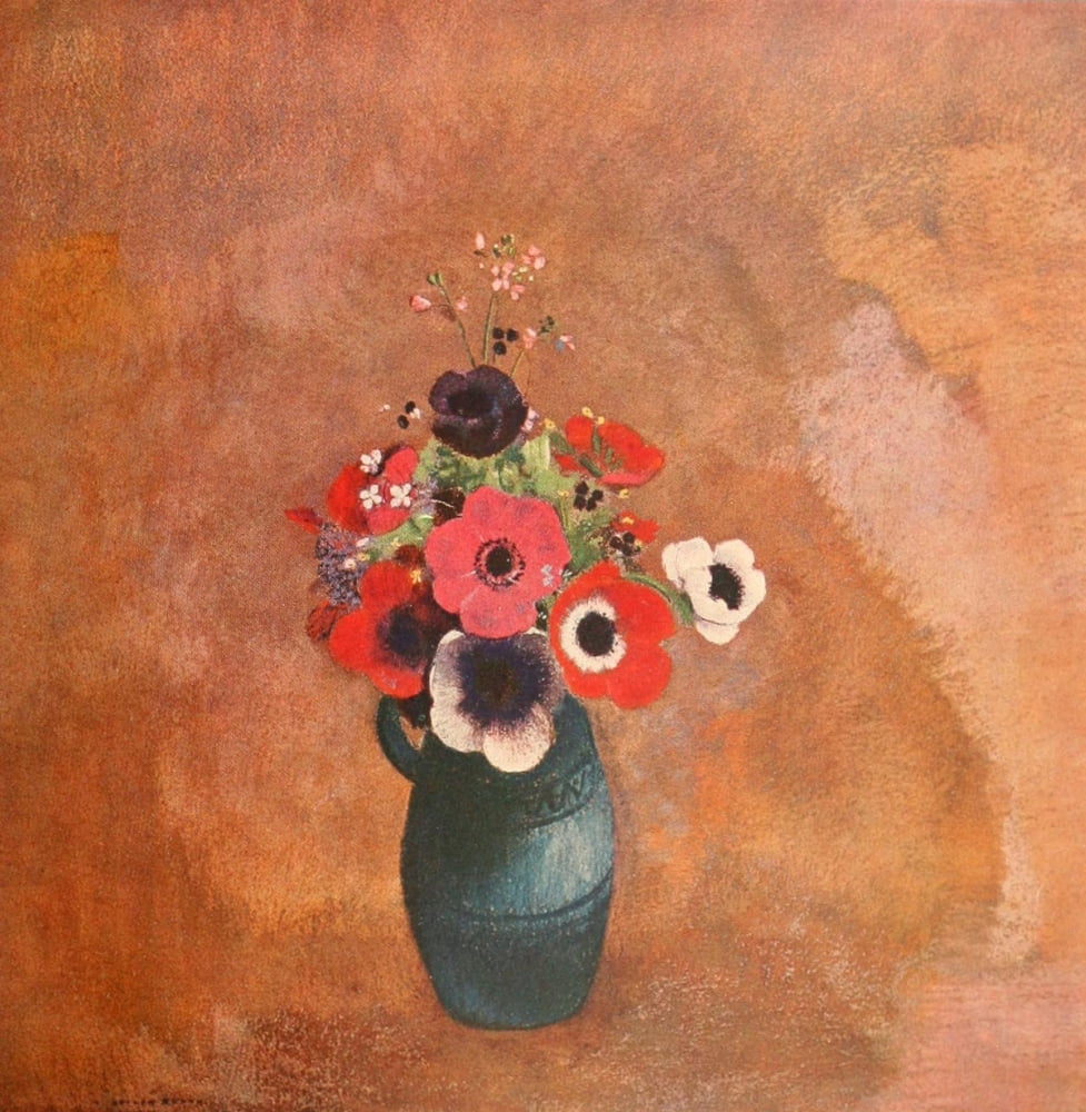 Fleurs Canvas Art - Odilon Redon (18 x 24)