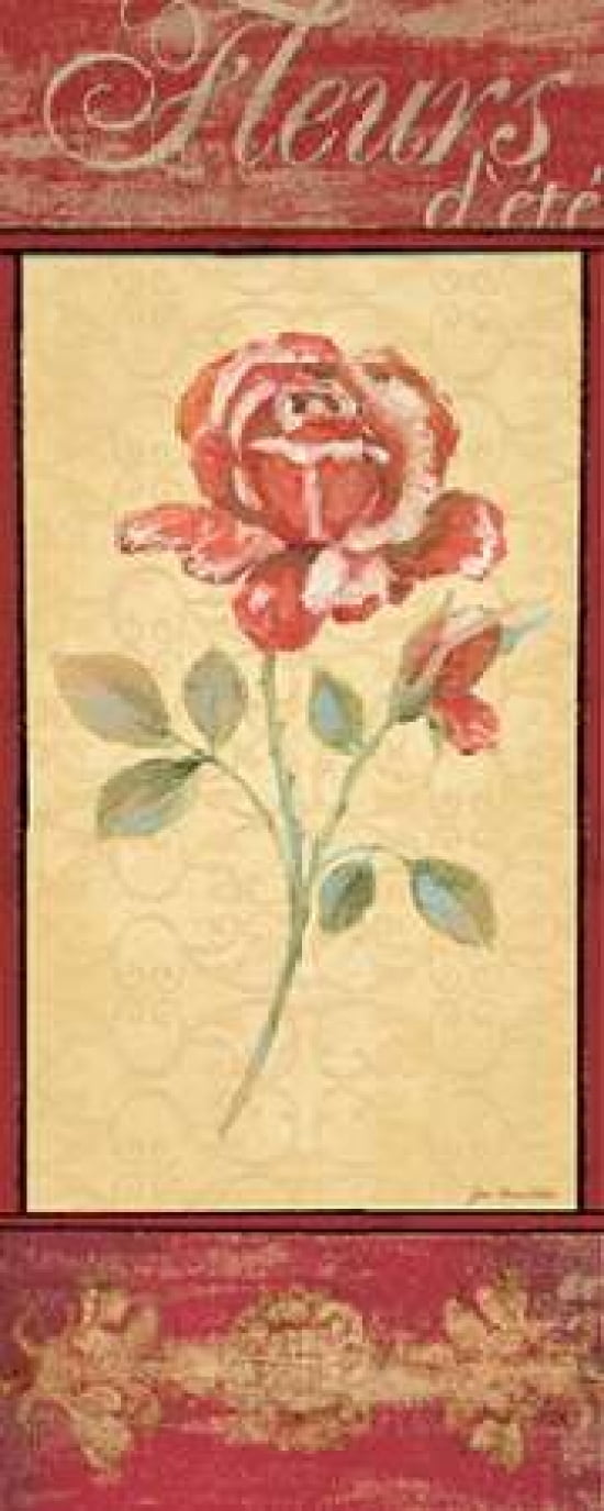 Fleurs d Ete Canvas Art - Jo Moulton (10 x 20)
