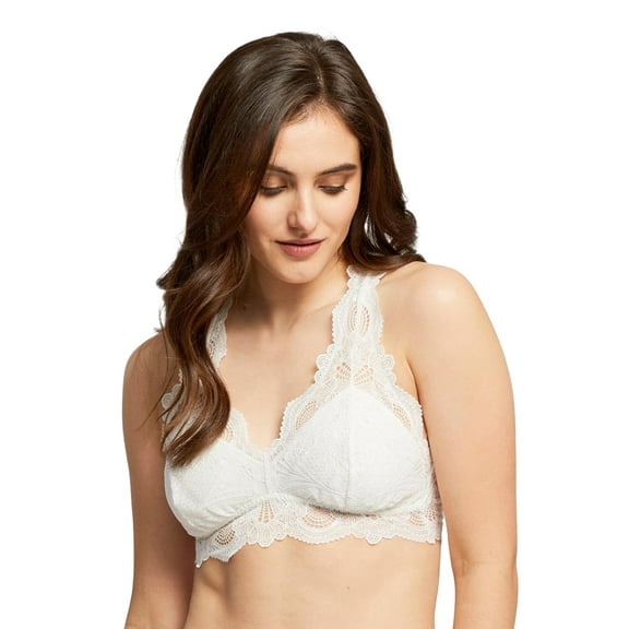 Fleurt Womens Belle Epoque Lace T-Back Bralette 612 X-Large Chantilly