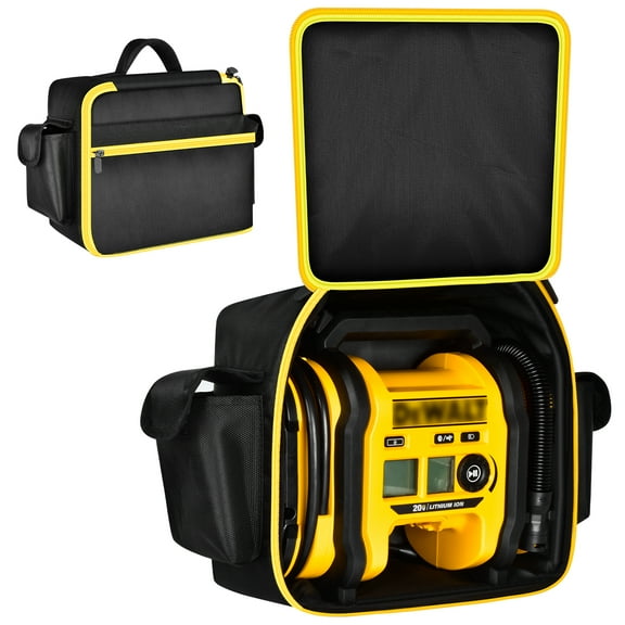 Fleurvie Air Compressor Bag Case Compatible with DEWALT 20V MAX Tire Inflator DCC020IB, Cordless Tools Storage Holder Organizer with Pocket for Battery Pack and Charging Kit (Box Only)