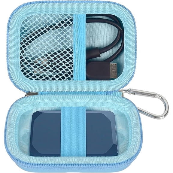 Fleurvie Carrying Case Compatible with Crucial X10/ X9 Pro 4TB Portable SSD, External Solid State Drive Hard Storage Holder Bag (Box Only) (Blue)