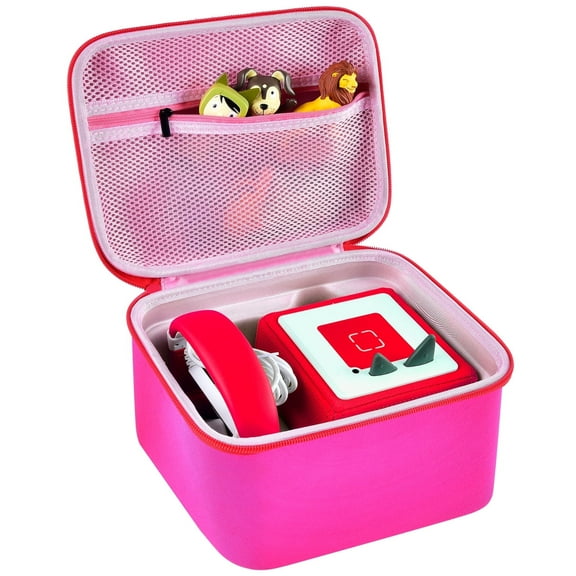 Fleurvie Case Comaptible with Toniebox Audio Player Starter Set and for Tonies Figures Characters. Toy Story Storage Carrying Holder for Headphones, tony case(Box Only) -Pink