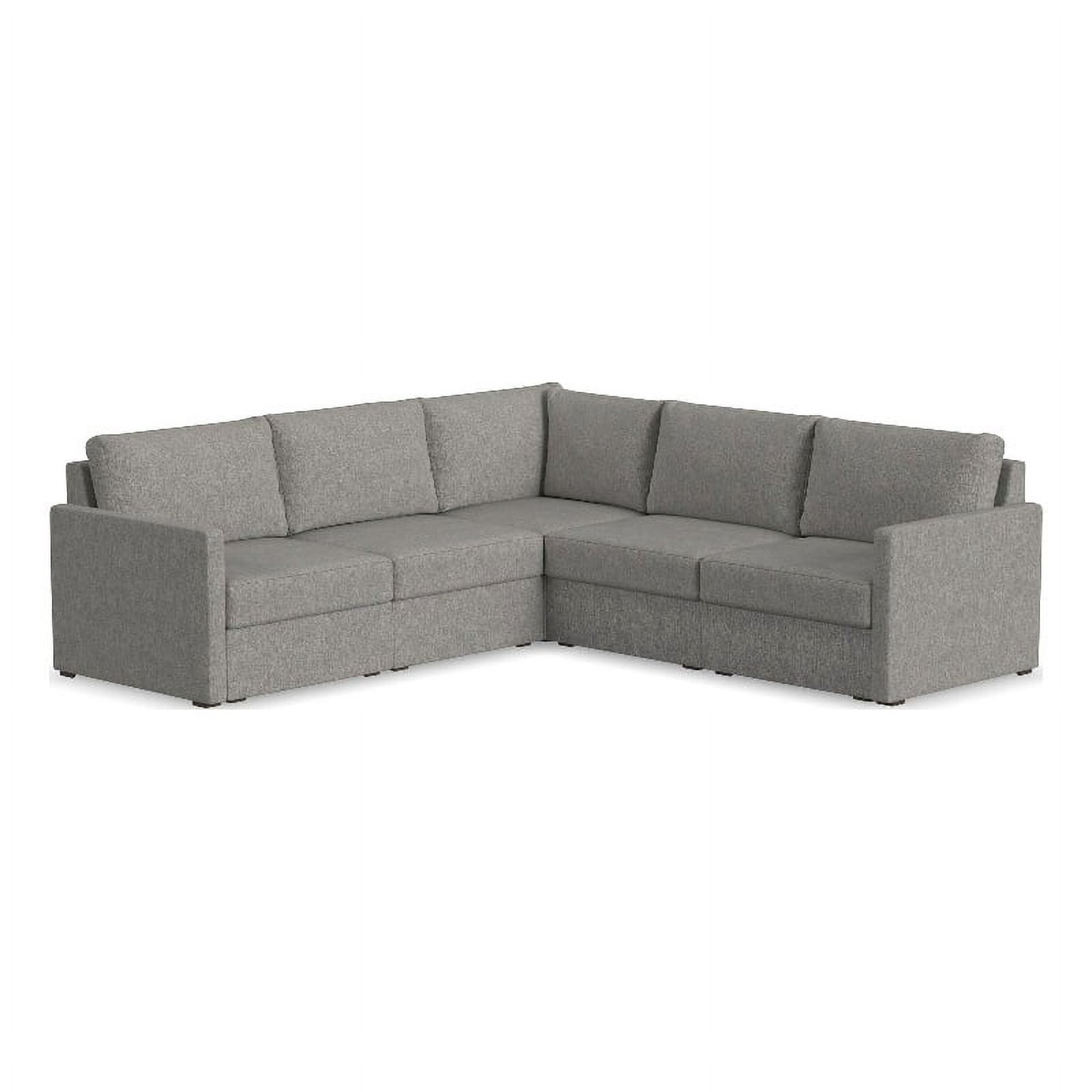 Pebble Dark Gray 5-Piece Modular Sectional Sofa with Ottoman