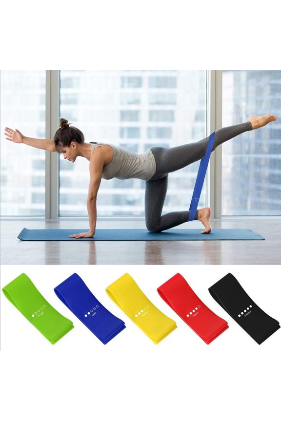 Flex And Stretch Set Of 5 Exercise Latex Bands