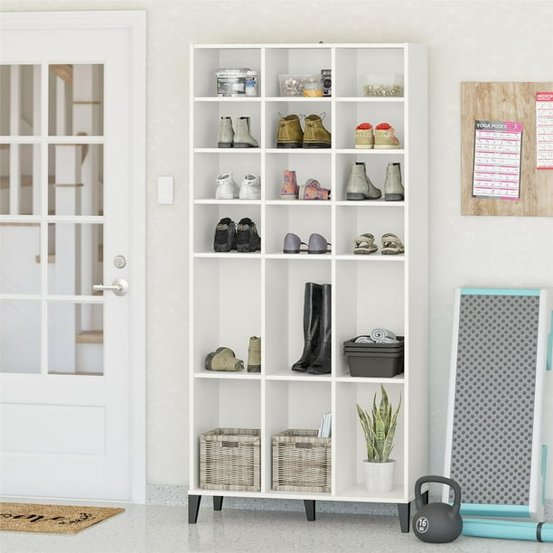 Flex Athletic Shoe Storage Cabinet for Boots & Tennis Shoes, White