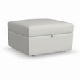 thumbnail image 1 of Flex Beige Square Upholstered Storage Ottoman with Performance Fabric, 1 of 10