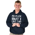 thumbnail image 1 of Flex But Like This Funny Gym Exercise Hoodie Hooded Sweatshirt Men Brisco Brands X, 1 of 6