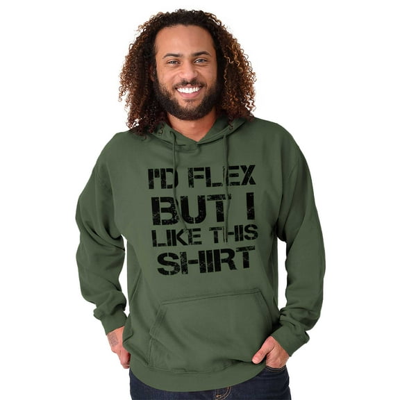 Flex But Like This Funny Gym Exercise Men's Big & Tall Graphic Hoodie Brisco Brands 4X