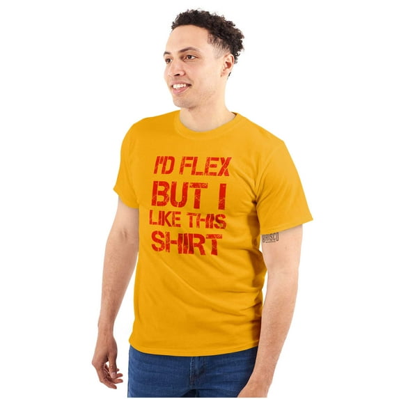 Flex But Like This Funny Gym Exercise Men's Big & Tall Crewneck Graphic Tee Brisco Brands 5X