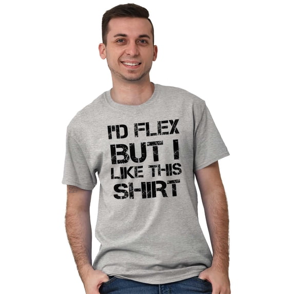 Flex But Like This Funny Gym Exercise Men's Graphic T Shirt Tees Brisco Brands L