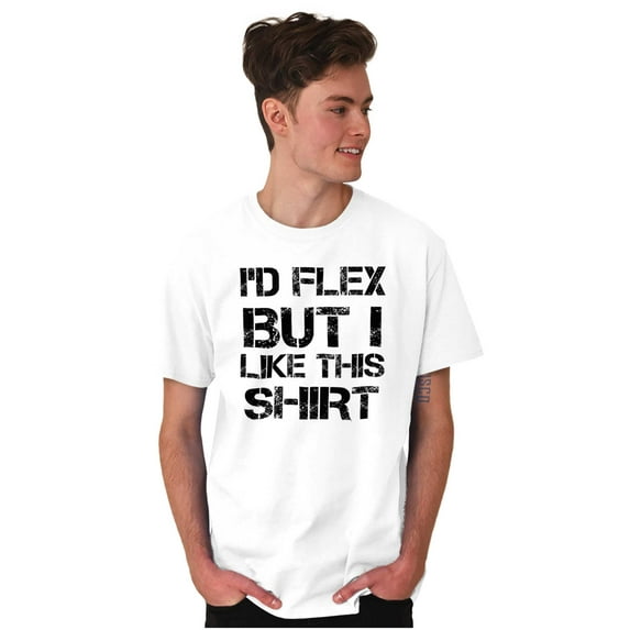 Flex But Like This Funny Gym Exercise Men's Graphic T Shirt Tees Brisco Brands M