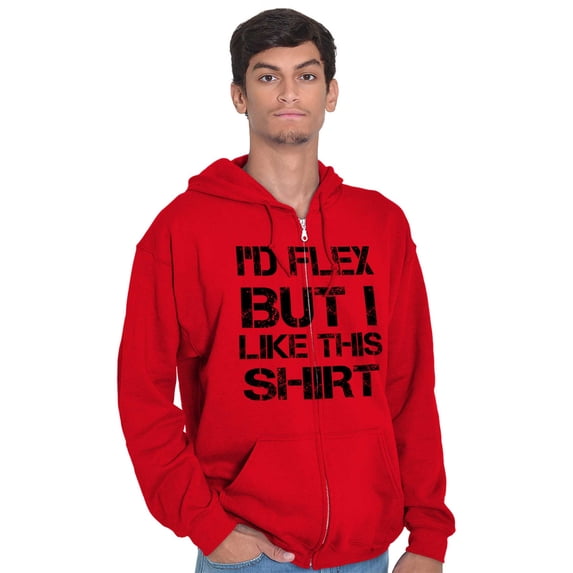Flex But Like This Funny Gym Exercise Men Big & Tall Zip Hoodie Brisco Brands 3X