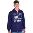 thumbnail image 1 of Flex But Like This Funny Gym Exercise Zip Hoodie Sweatshirt Men Brisco Brands L, 1 of 6