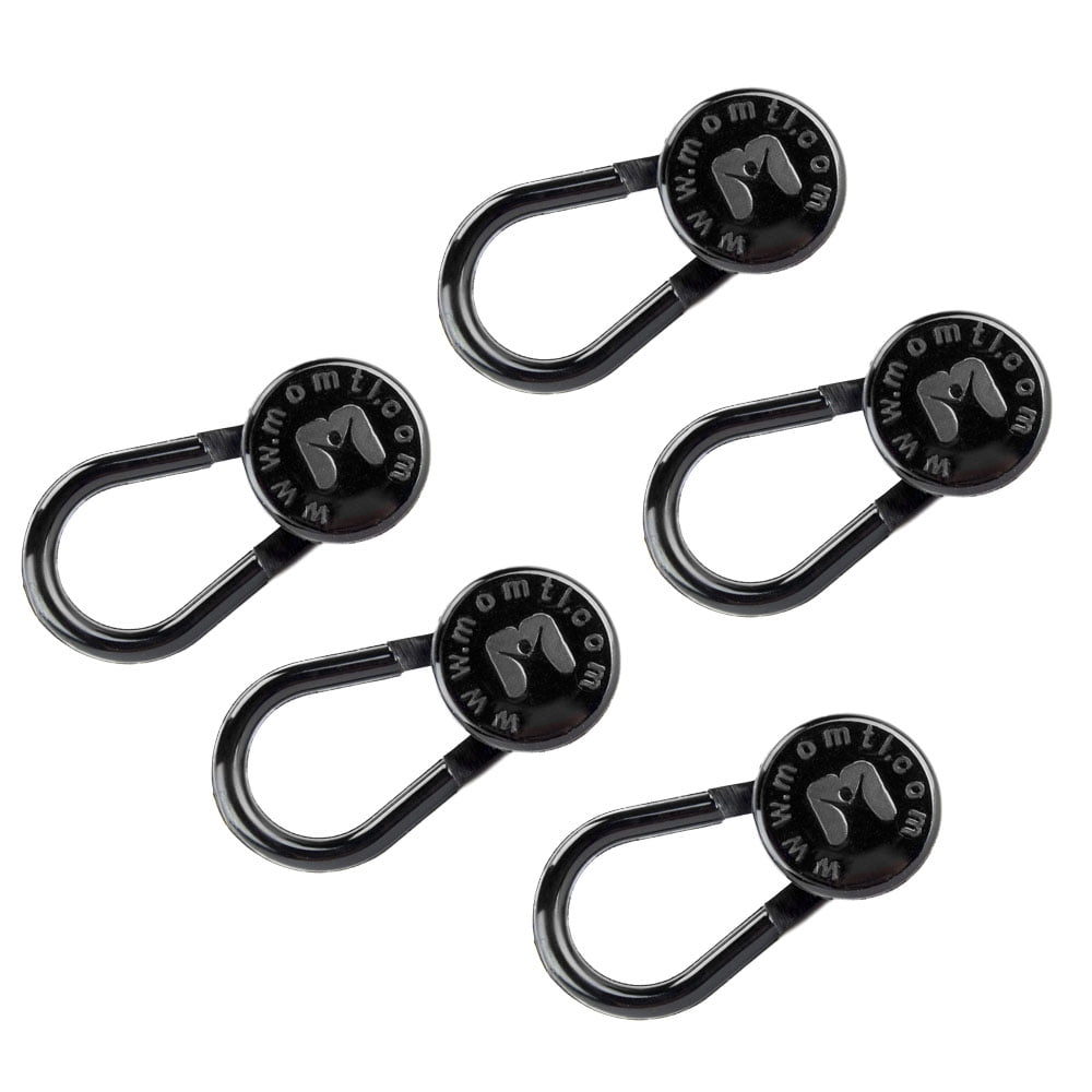 Flex Button Pant Extender 5Pack - Adds 1-2 Inches, Super Sturdy with A Little Stretch (Black)