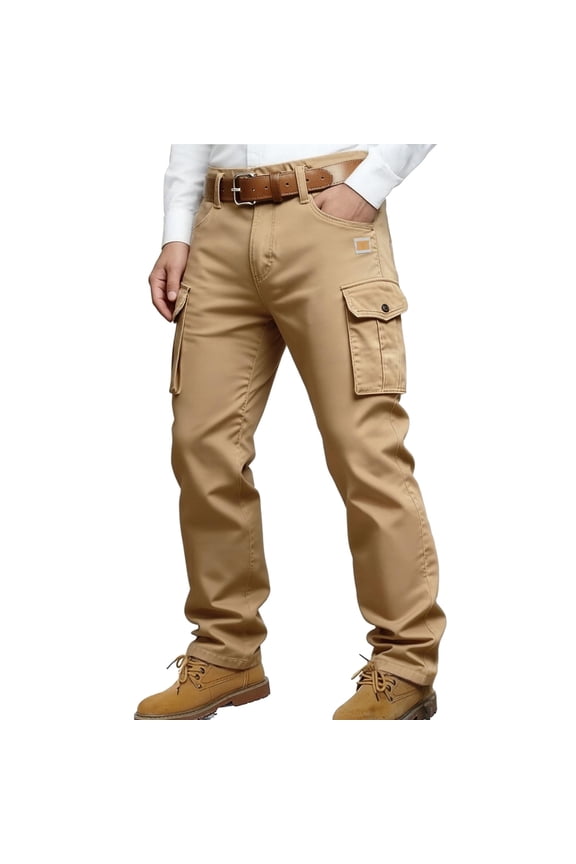 Flex Cargo Pants for Men, Flexrover - Ultra Comfort Flex Fit Cargo Pants, Multi-Pocket Durable Tactical Pants Brown M