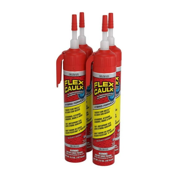 Flex Caulk 6.6 oz. Clear Pressurized Caulk Can (4-Pack)