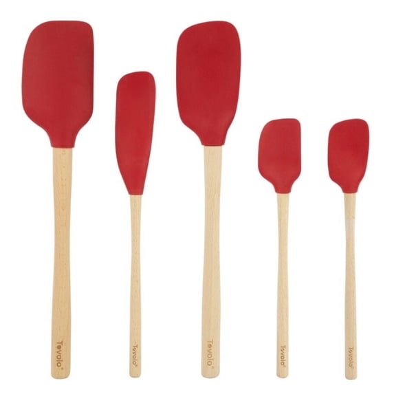 Flex-Core Spatula Wood Handled Set (Set of 5) - Cayenne