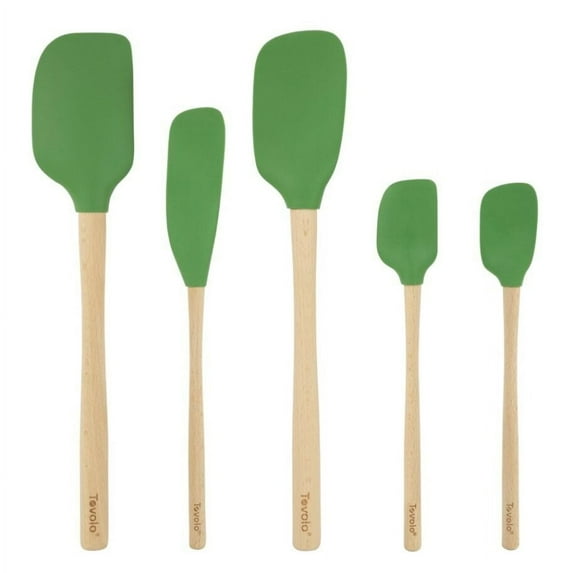 Flex-Core Spatula Wood Handled Set (Set of 5) - Pesto