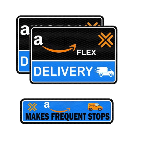 Flex Delivery Driver Car Magnet, 3PCS Frequent Stops Removable Set, Delivery Vehicle Magnet Car Door and Bumper Sign, High Reflective Waterproof Weather-Resistant