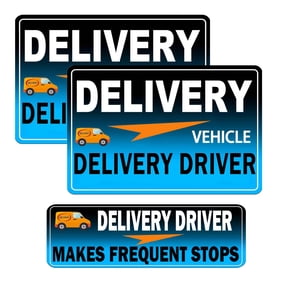 Flex Delivery Driver Car Magnet, 3PCS Frequent Stops Removable Set, Delivery Vehicle Magnet Car Door and Bumper Sign, High Reflective Waterproof Weather-Resistant