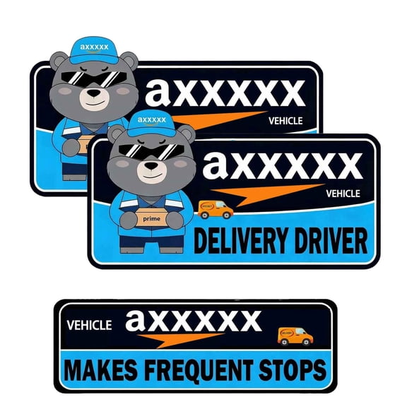 Flex Delivery Driver Car Magnet, 3PCS Frequent Stops Removable Set, Delivery Vehicle Magnet Car Door and Bumper Sign, High Reflective Waterproof Weather-Resistant