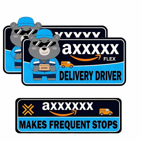 Flex Delivery Driver Car Magnet, 3PCS Frequent Stops Removable Set, Delivery Vehicle Magnet Car Door and Bumper Sign, High Reflective Waterproof Weather-Resistant