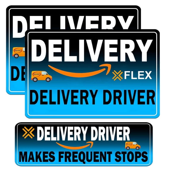 Flex Delivery Driver Car Magnet, 3PCS Frequent Stops Removable Set, Delivery Vehicle Magnet Car Door and Bumper Sign, High Reflective Waterproof Weather-Resistant