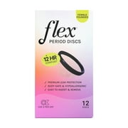 Flex Period Discs, One-Time-Use Menstrual Discs, Body-Safe & Non-Toxic, 12-Hour Wear, 12 Count