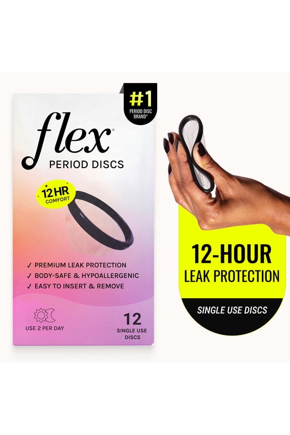 Period Discs, One-Time-Use Menstrual Discs, Body-Safe & Non-Toxic, 12-Hour Wear, 12 Count