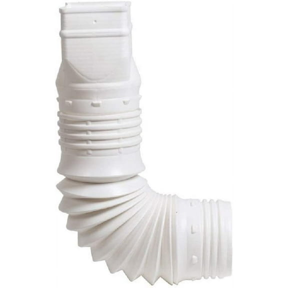 Flex-Drain 53227 Flexible Downspout Extension Adapter, 2 by 3 by 4-Inch, White