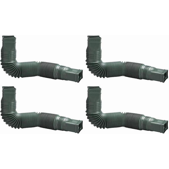 Flex-Drain 85011 Downspout Extension, Green Four Pack
