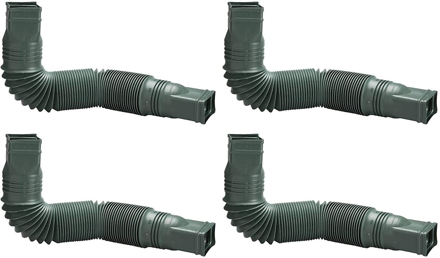 Flex-Drain 85011 Downspout Extension, Green Four Pack
