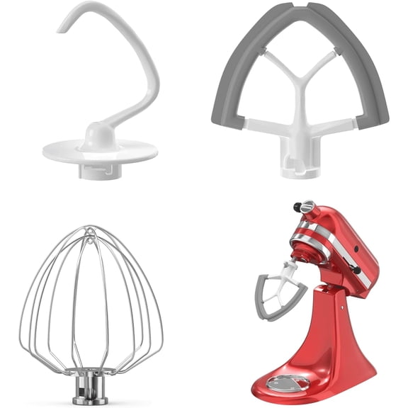 Flex Edge Beater 3Pcs for KitchenAid Mixer Attachments and Accessories Compatible with 4.5-5 Quart Tilt-Head Stand Mixers