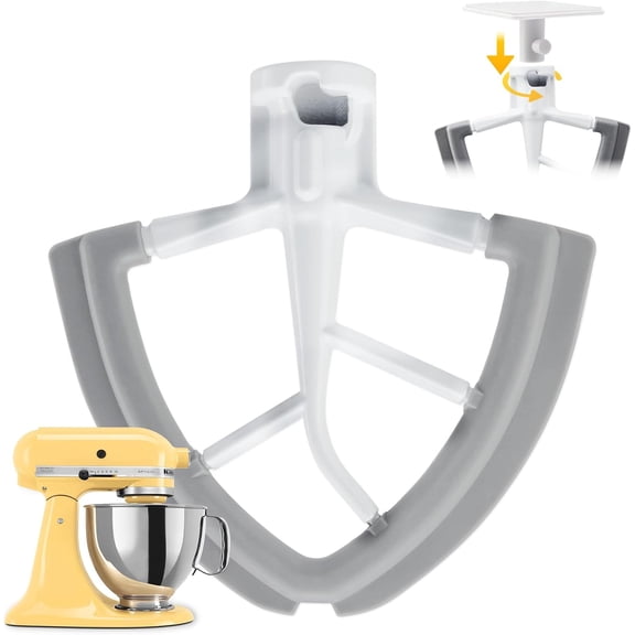 Flex Edge Beater For Kitchenaid Mixer, 4.5/5 Qt Tilt-Head Stand Mixer Kitchen Aid Paddle With Scraper, Flexible Silicone Edges Paddle Attachment For Kitchenaid Mixer Accessories And Attachment
