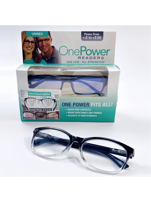 Flex Focus Auto-Adjust Reading Glasses +0.5 to +2.75 Variable Magnification, Lightweight Frame, Wear Over Contacts, Unisex for Daily Use