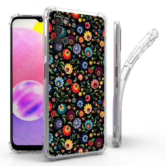 Flex Gel Slim Transparent Designed For Samsung Galaxy A03S Case Floral And Plant Series