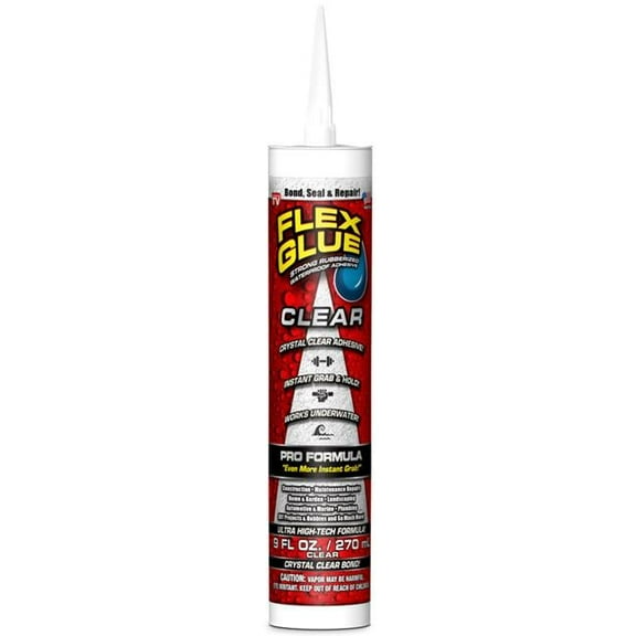 Flex Glue  9 oz Crystal Clear Rubberized Waterproof Adhesive - Case of 6