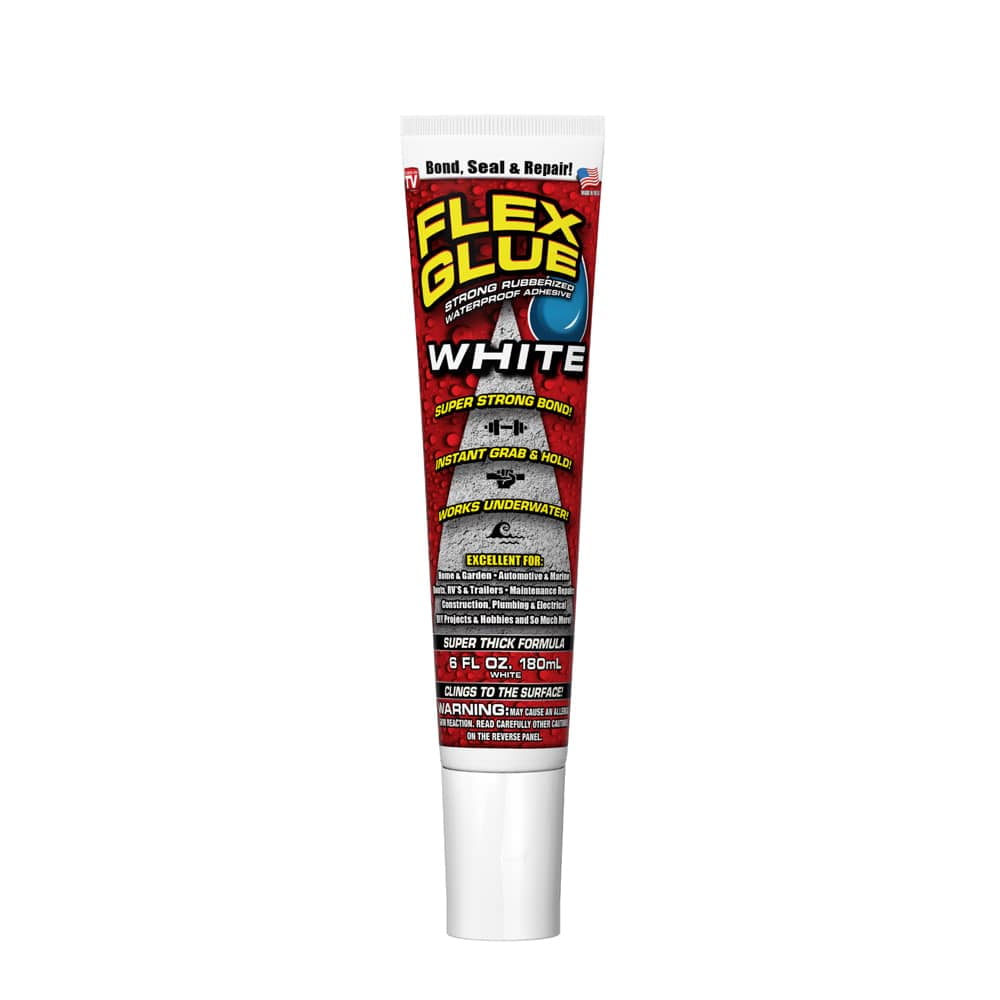 Flex Glue Strong Rubberized Waterproof Adhesive, 6 oz, White