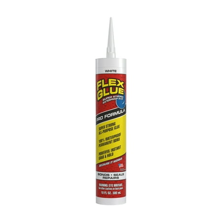 Flex Seal GFSTANR10 Flex Glue, White, 10 oz Cartridge
