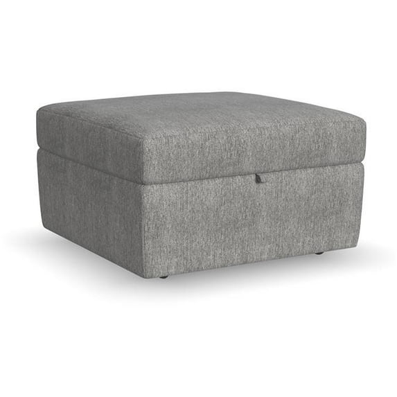 Flex Gray Storage Ottoman with Performance Fabric
