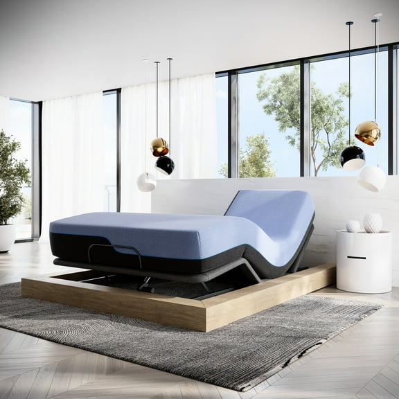 Flex Head Mattress And Adjustable Base For Queen - Latex Foam, Longevity, Easy Assembly Setup Memory Foam With 6-layer Comfort, Voice-activated Remotes, Relax Muscles