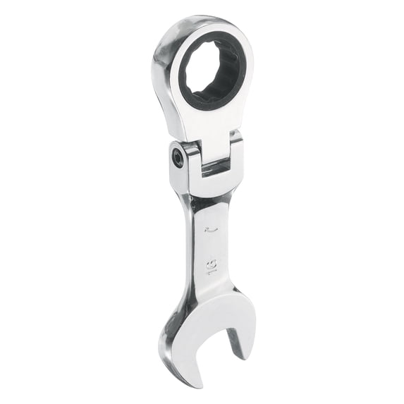 Flex-Head Ratcheting Combination Wrench 16mm Metric 72-Teeth CR-V Steel Polished Chromium Plating Open End Ratchet Spanner Gear for Fasteners Nut Bolt