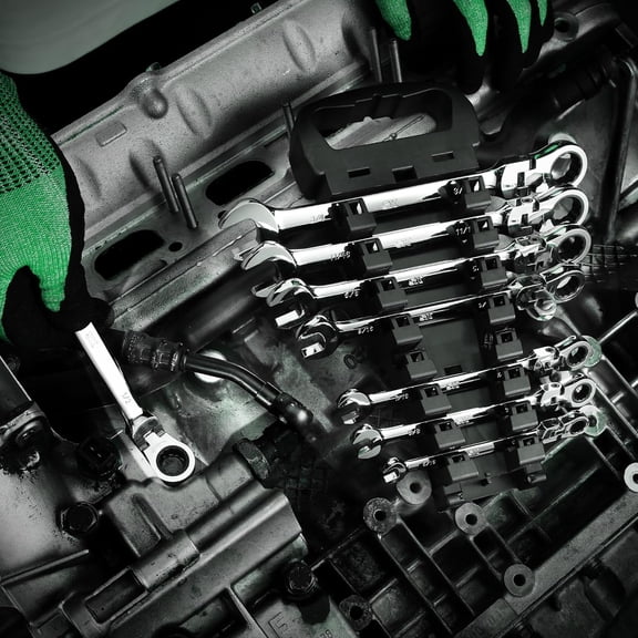 Flex-Head Ratcheting Wrench Set, 8-Piece